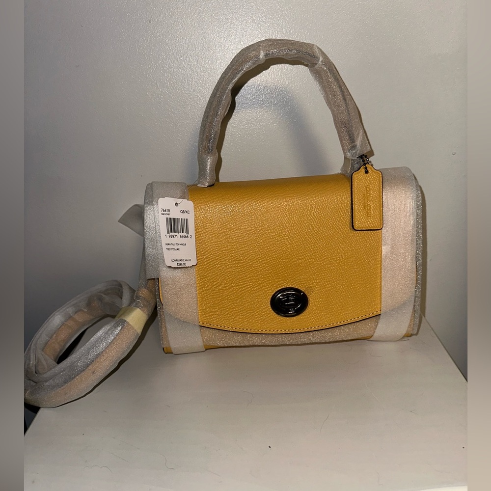 Coach Morgan Tilly Top Handle in the color Honey!